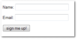 A sample HTML form