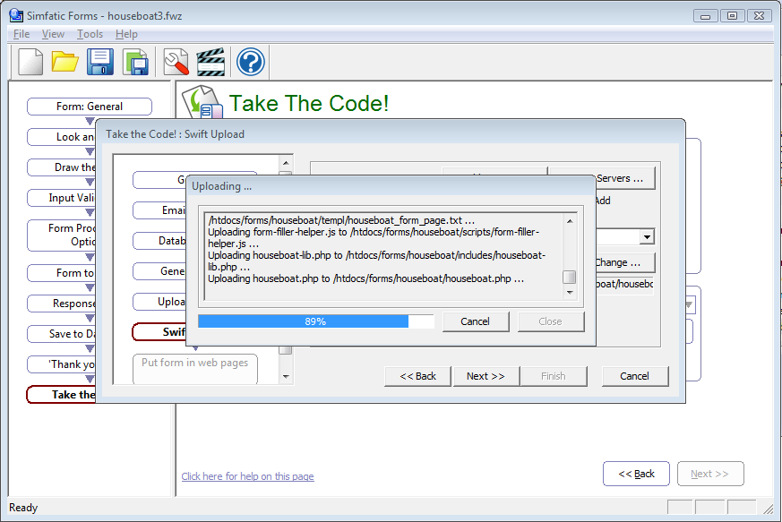 Select Form processing options