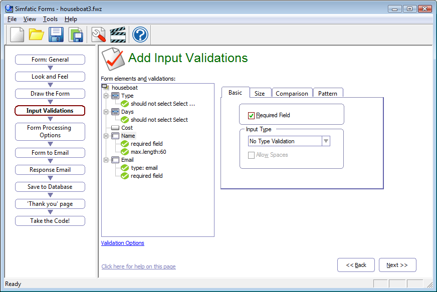 Add Input Validations