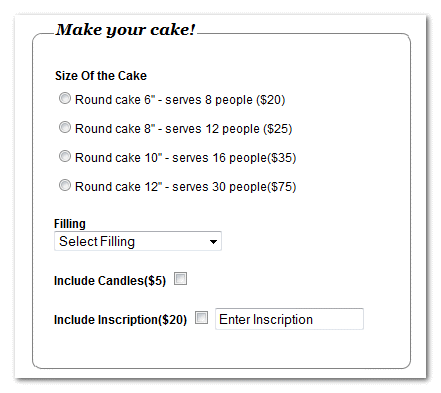 Calculation form sample